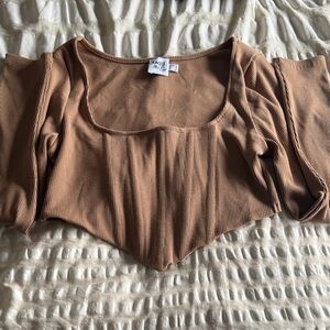 Princess Polly  tan Crop Top